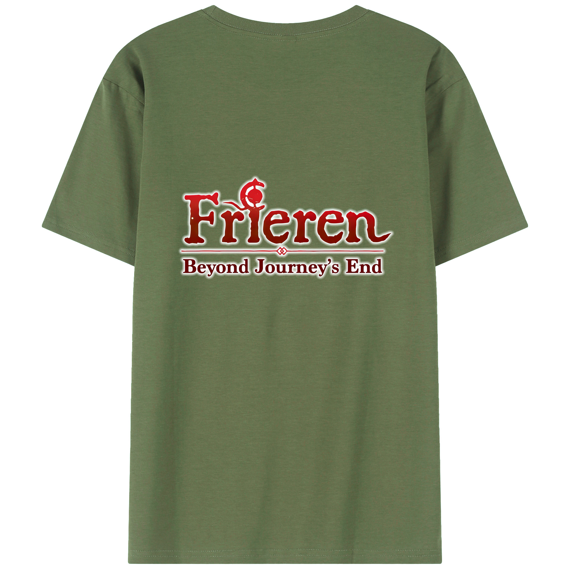 （画像用） 葬送のフリーレン Frieren 綿100％ メンズ半袖Tシャツ（バックプリント） 通気性